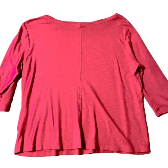 NIC+ZOE 3/4 sleeve pink boat neck tee - Large - Picture 4 of 7